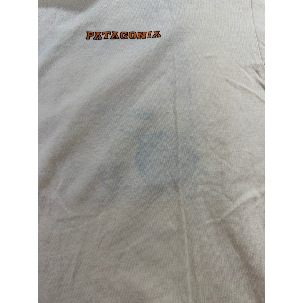 Patagonia Organic Cotton Graphic T Shirt Men's Large Yellow Road Trip Logo Tee - Picture 5 of 8